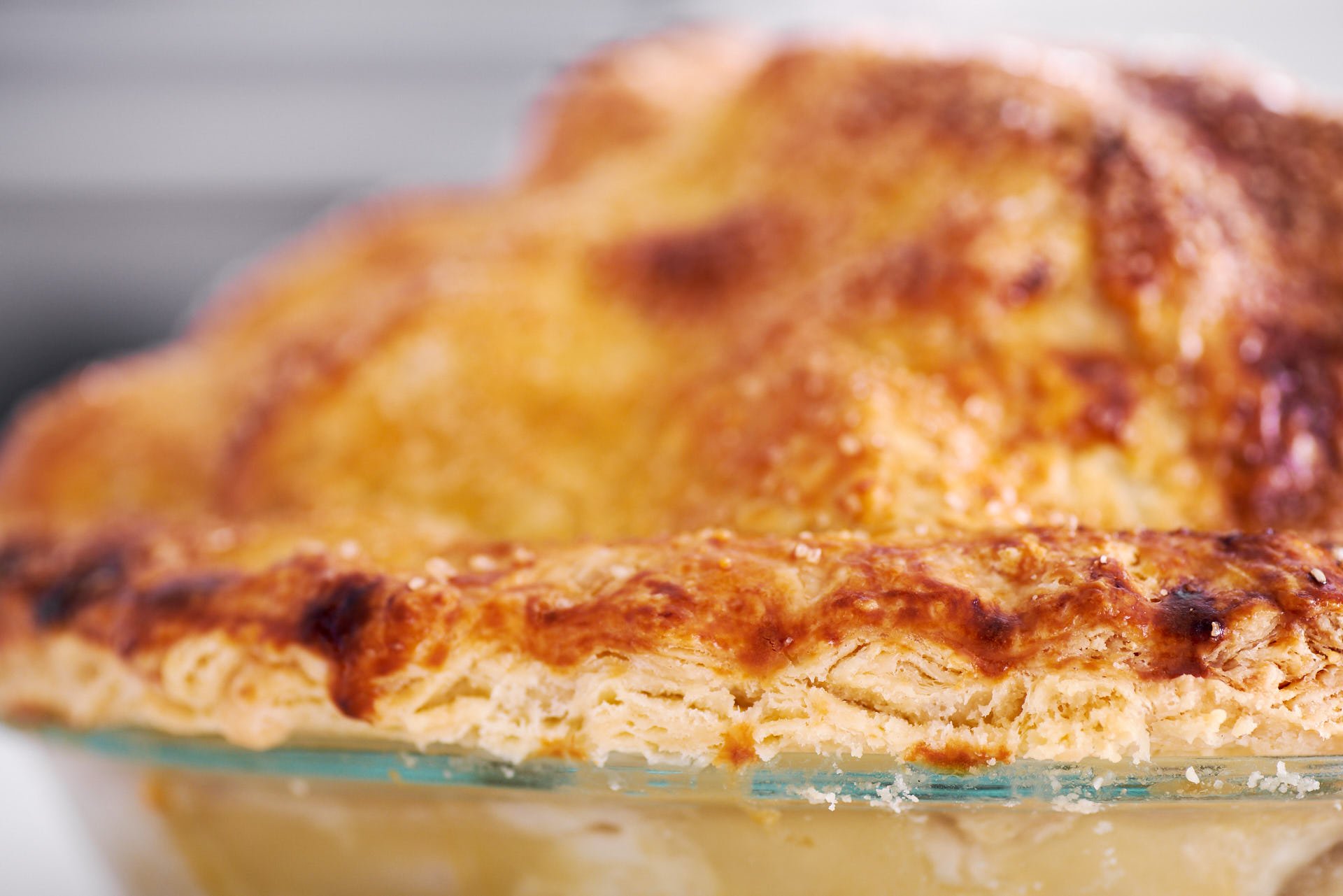 Ultra-flaky all-butter pie crust recipe creates layers of butter and dough.