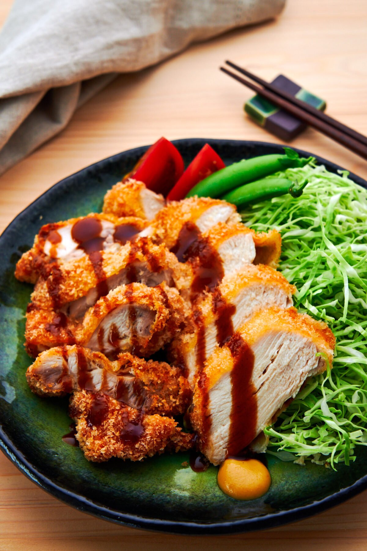 Breaded in panko, this mouthwatering Japanese Chicken Katsu is crispy on the outside and juicy on the inside.