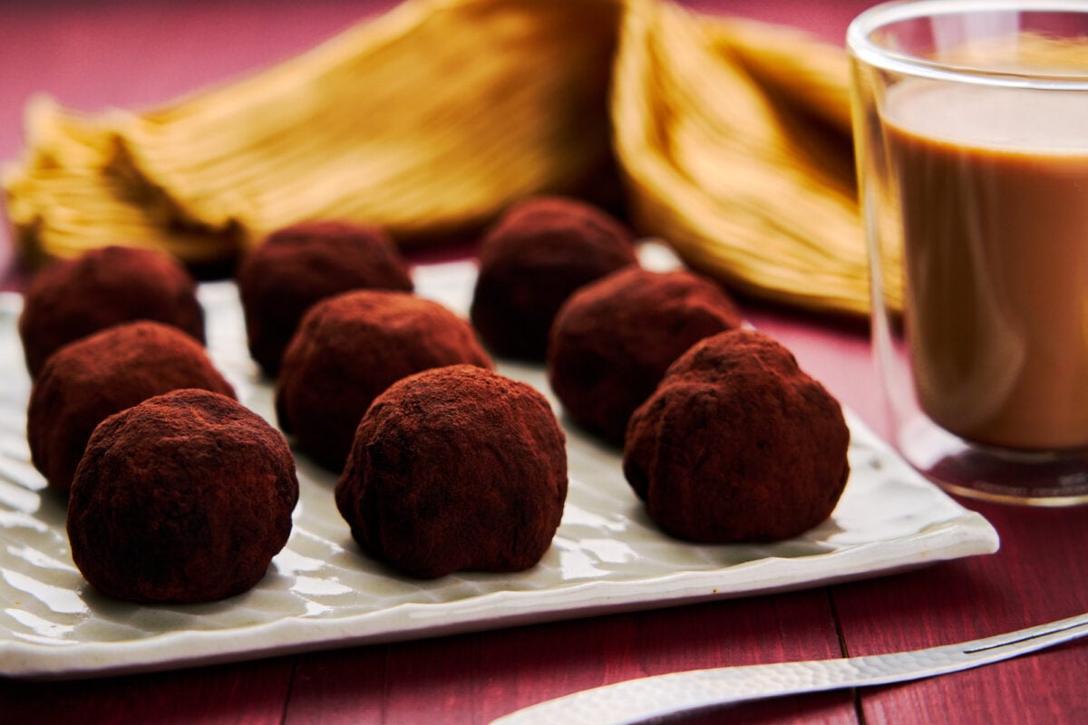 Chocolate filled mochi balls are like the Japanese version of chocolate truffles.