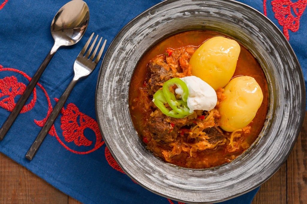 Csango Goulash is a sauerkraut and beef goulash that's as easy as it is delicious.