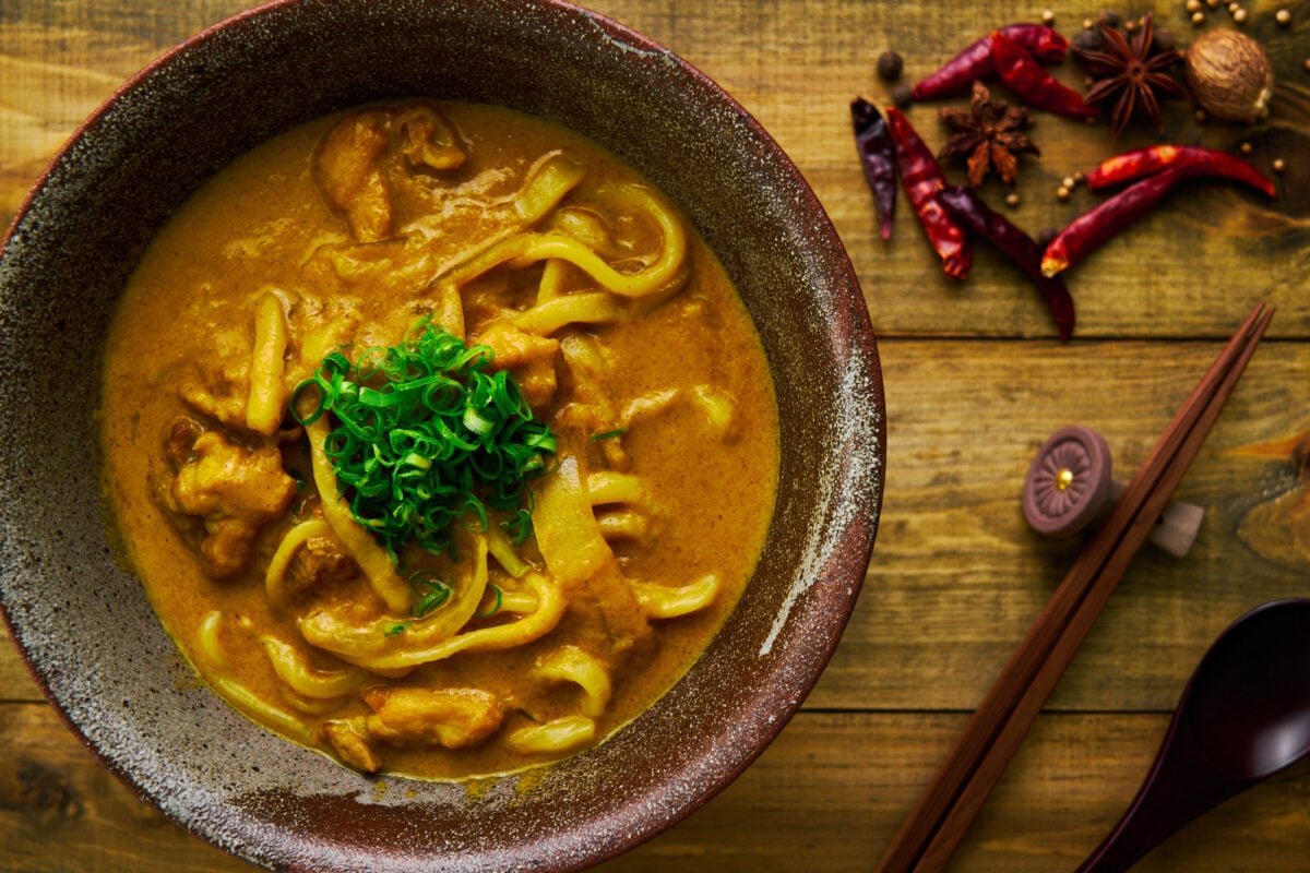 Thick udon noodles in a rich and spicy chicken curry broth make this Japanese Curry Udon a modern classic.