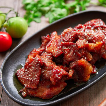 Garlicky, sweet and savory, one bite of this Filipino Tocino (bacon) and you'll be hooked.