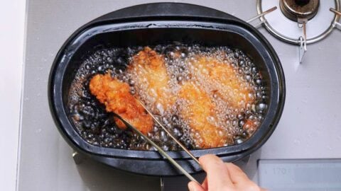 Panko crusted deep fried oysters.