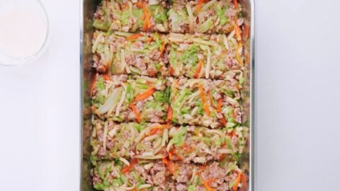 Divided spring roll filling.