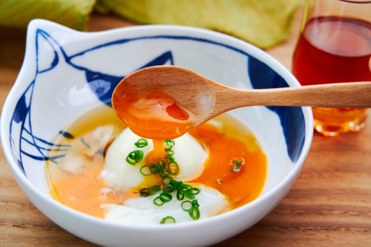 The soft creamy yolk of a hot spring egg is like cold honey.