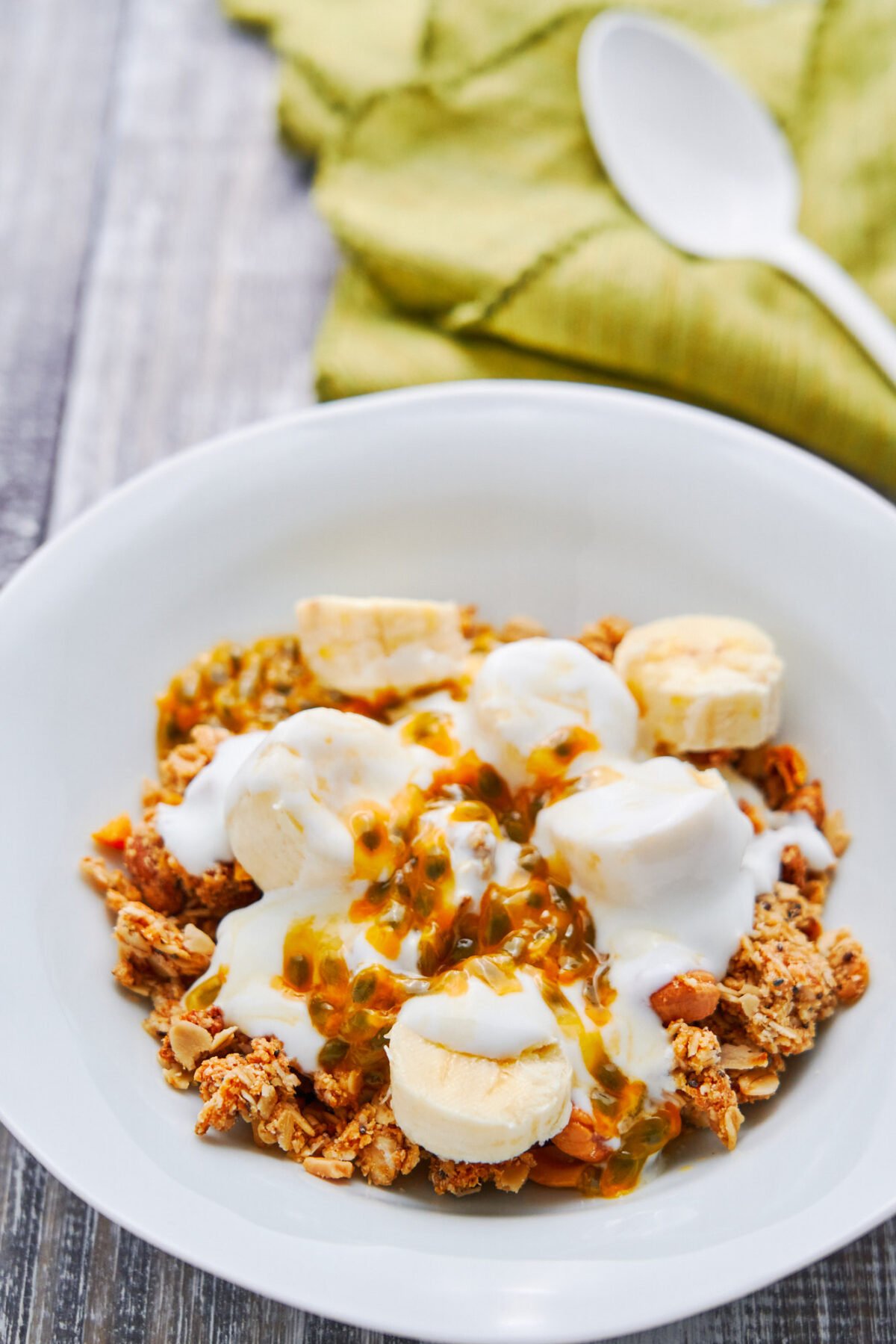 Rich and buttery, this pantry granola is loaded with protein and fiber making it a perfect make-ahead breakfast or healthy snack.