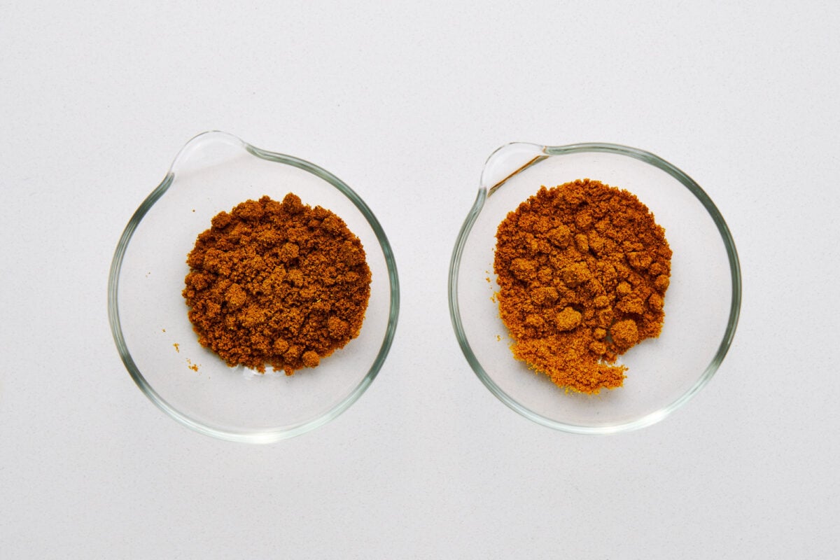 Two different types of Japanese curry powder. Gaban on the left and S&B on the right.