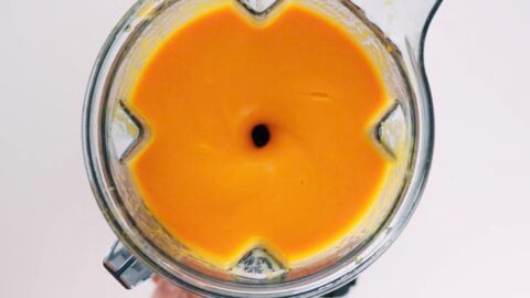 Kabocha squash soup in the blender.