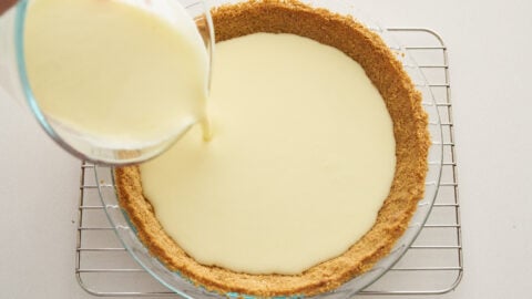 Filling the Key Lime Pie.