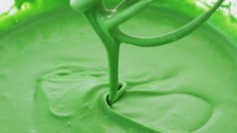 Whipped green tea ice cream base.