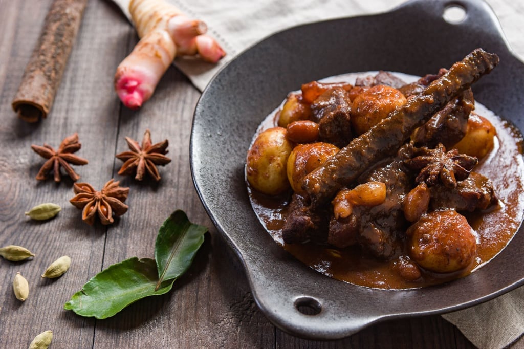 Massaman Beef curry with potatoes, peanuts is a Thai dish that pairs Persian spices with thai aromatics, which gives it a unique flavor that's unlike any dish I've ever had.