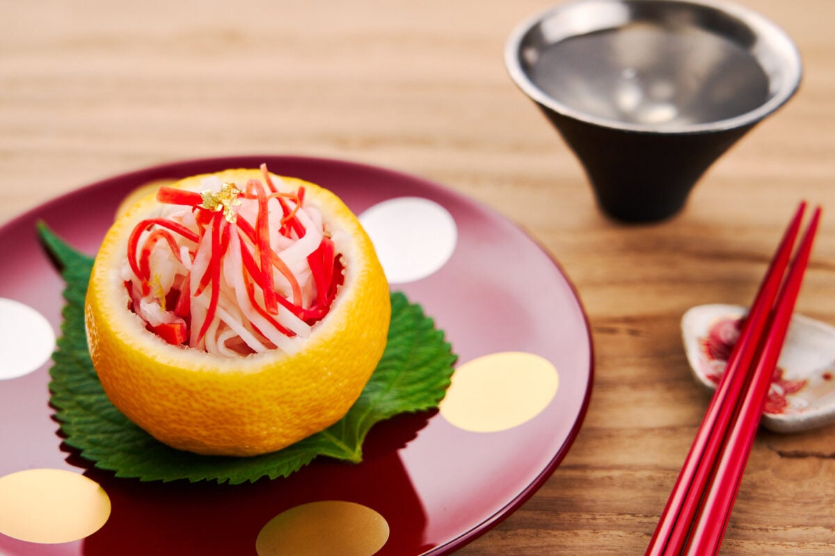 Pickled carrots and daikon or kohaku namasu is a classic Japanese side that makes for a refreshing salad to serve alongside grilled fish or braised meat.