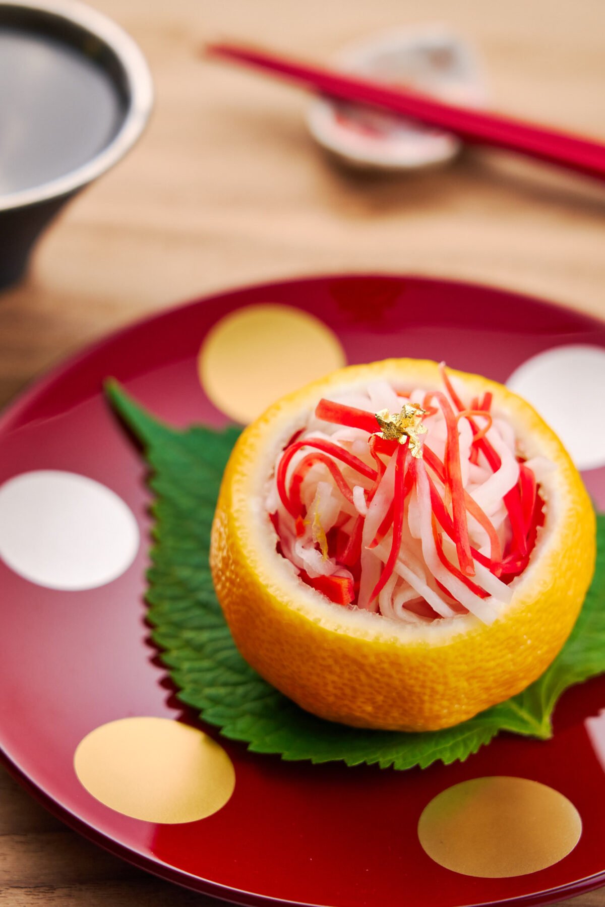 These quick pickled carrots and daikon are a traditional part of a traditional Japanese New Year's meal, but they make for a great side salad or condiment for your favorite sandwich.