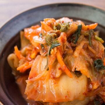 A plate of easy small batch kimchi