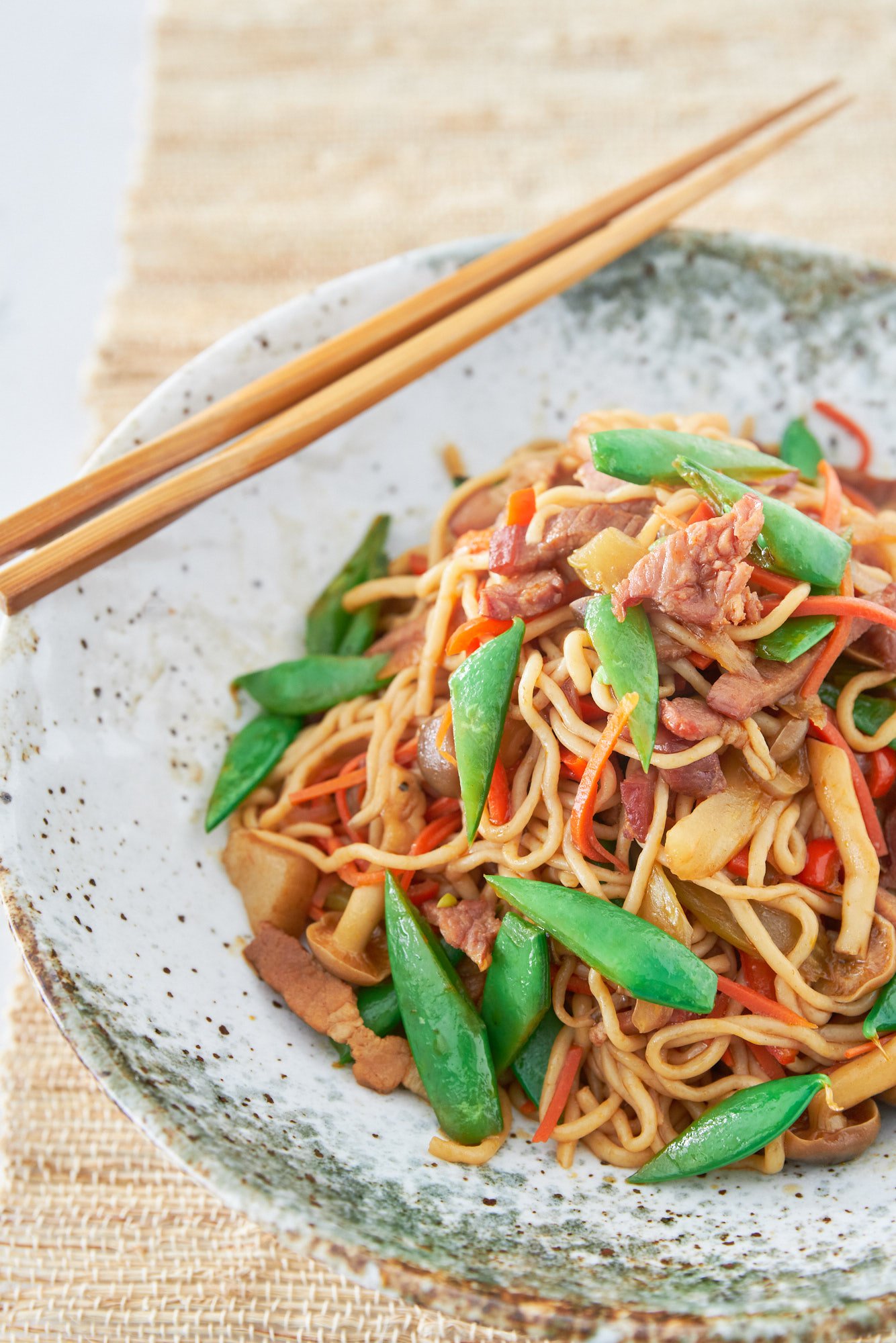 Awesome Japanese yakisoba that's loaded with veggies, made with low-carb, gluten-free shirataki noodles.