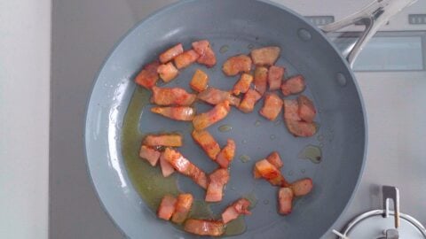 Sautéing Guanciale for Spaghetti Carbonara