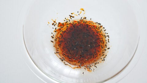 Spicy sesame sauce for salmon poke.