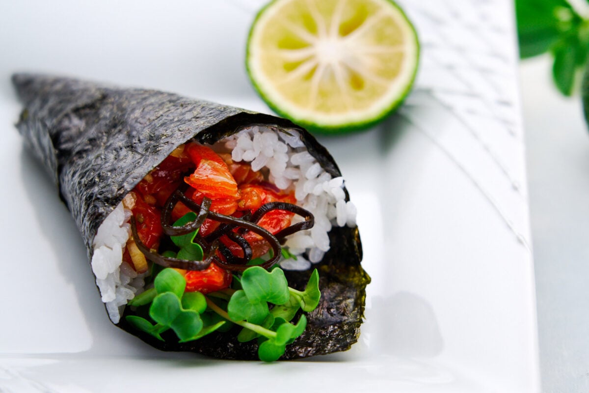 These Spicy Salmon Sushi hand rolls are redolent of yuzu and loaded with umami, and yet they don't require any special tools to make.