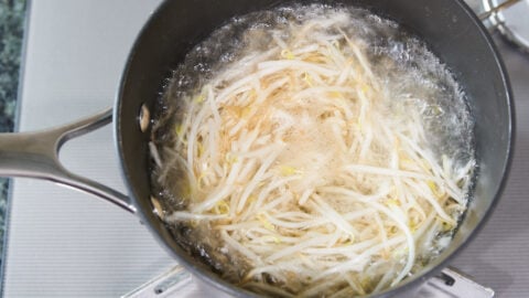 Blanch the bean sprouts for about a minute to make this Korean Bean Sprout Salad.