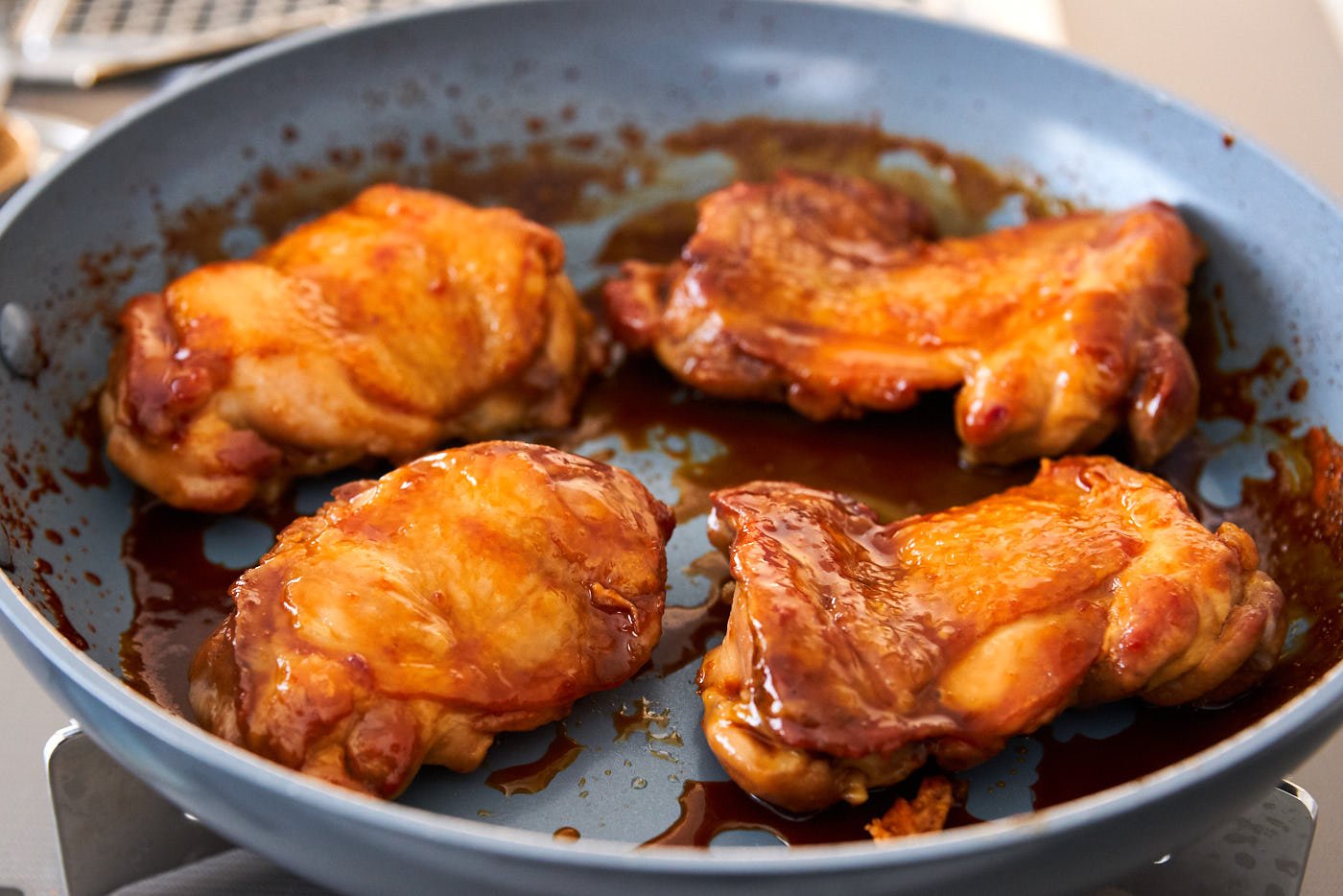 Authentic Chicken Teriyaki has just 4 ingredients and should result in glossy chicken glazed with sauce.