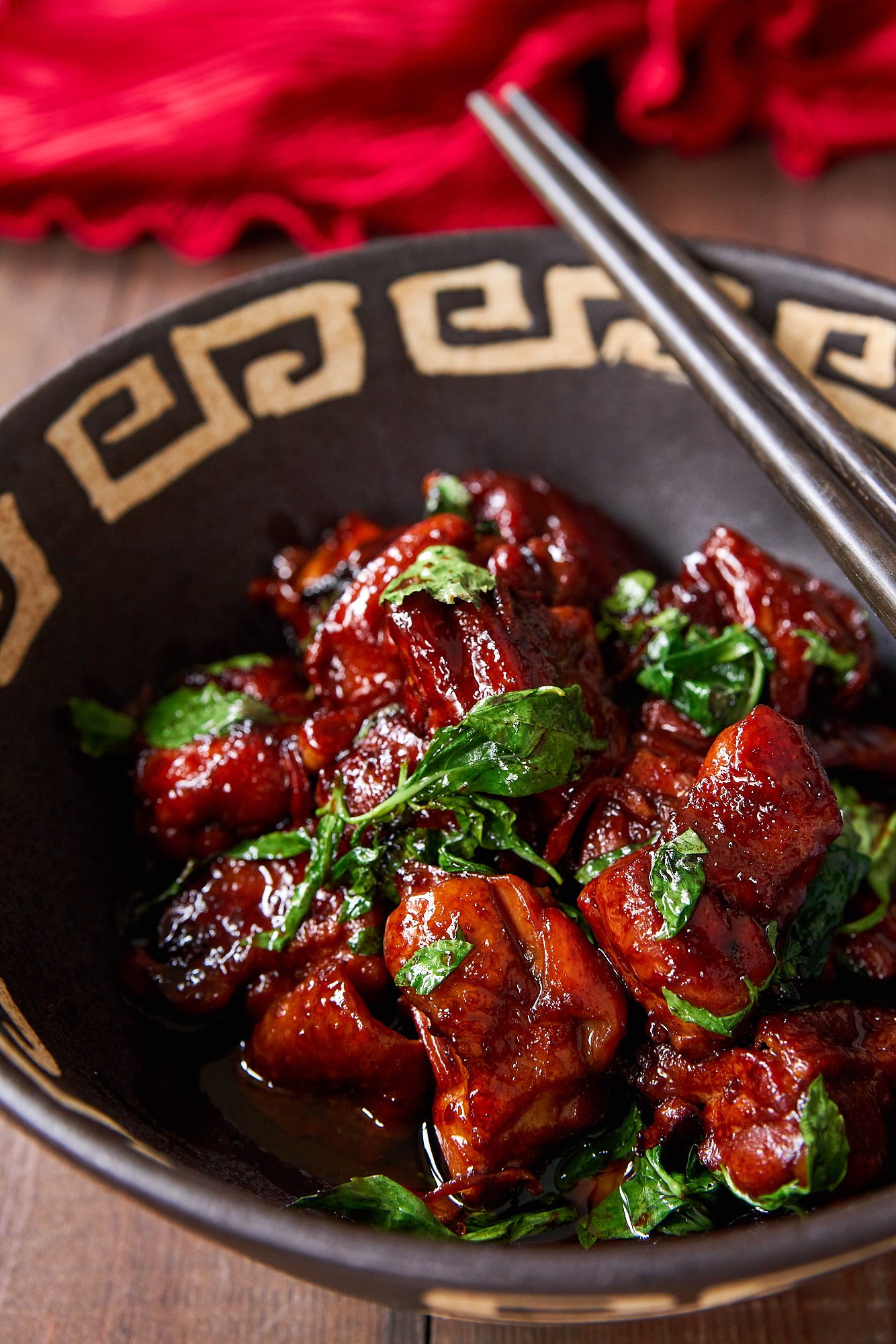 Three cup chicken, or San Bei Ji,  gets its glorious mahogany color (and its name), from the three ingredients it's cooked in. An easy Taiwanese favorite!