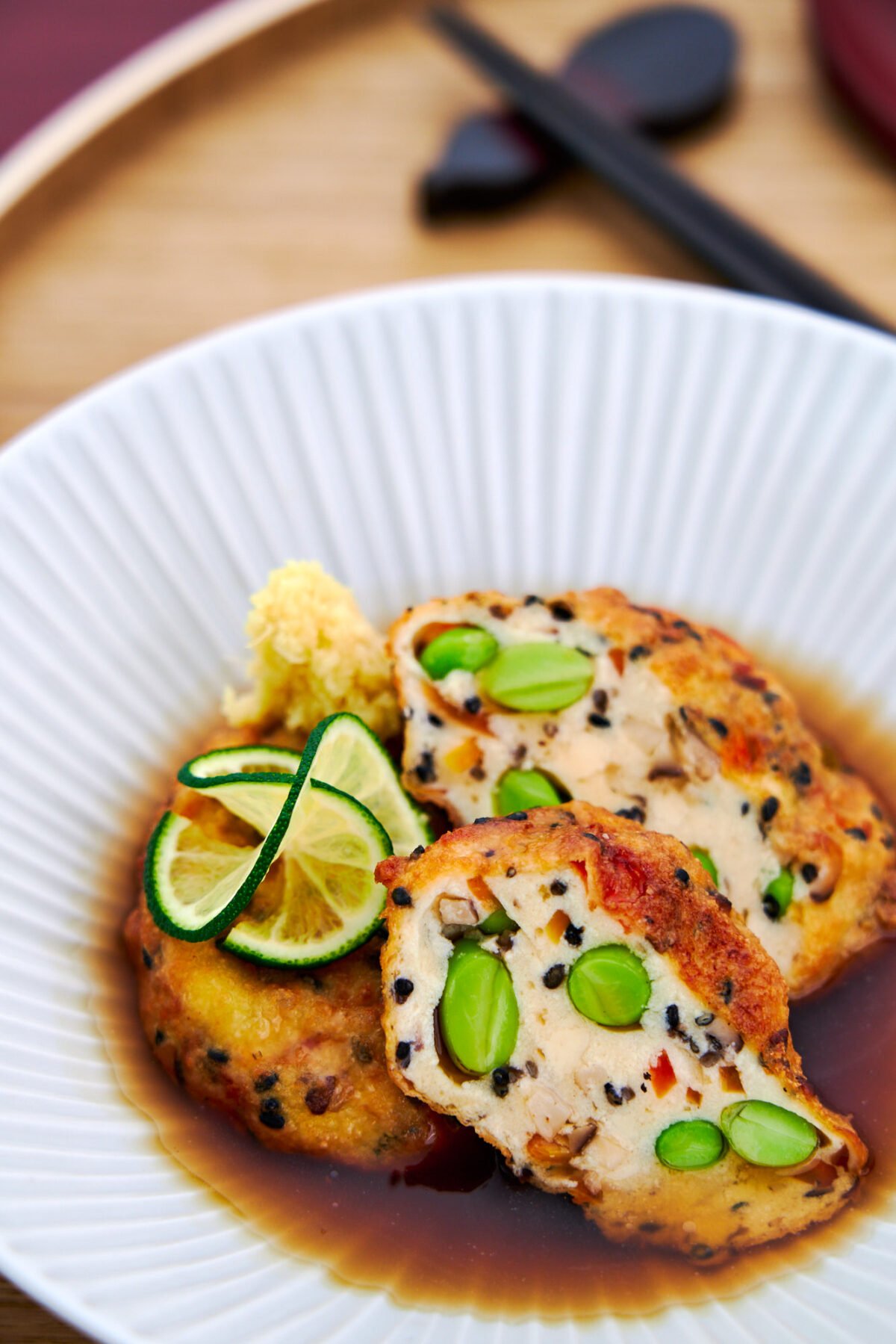 With shiitake mushrooms, carrots, edamame and black sesame seeds, these vegan Japanese tofu patties are meaty and packed with umami.