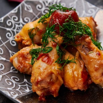 Tangy, savory, and sweet, these effortless braised chicken wings come together from umeboshi (Japanese pickled plums) and a handful of ingredients tossed in a pot and simmered together.